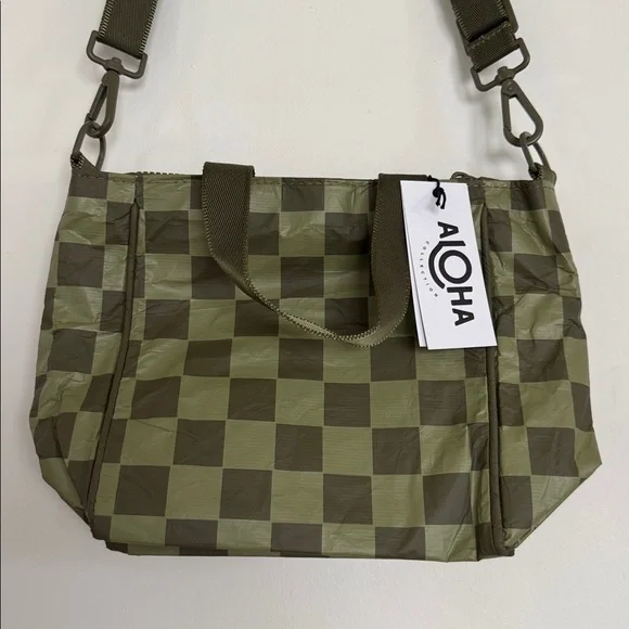 Aloha Collection Green Checkerboard Crossbody - Picture 2 of 3